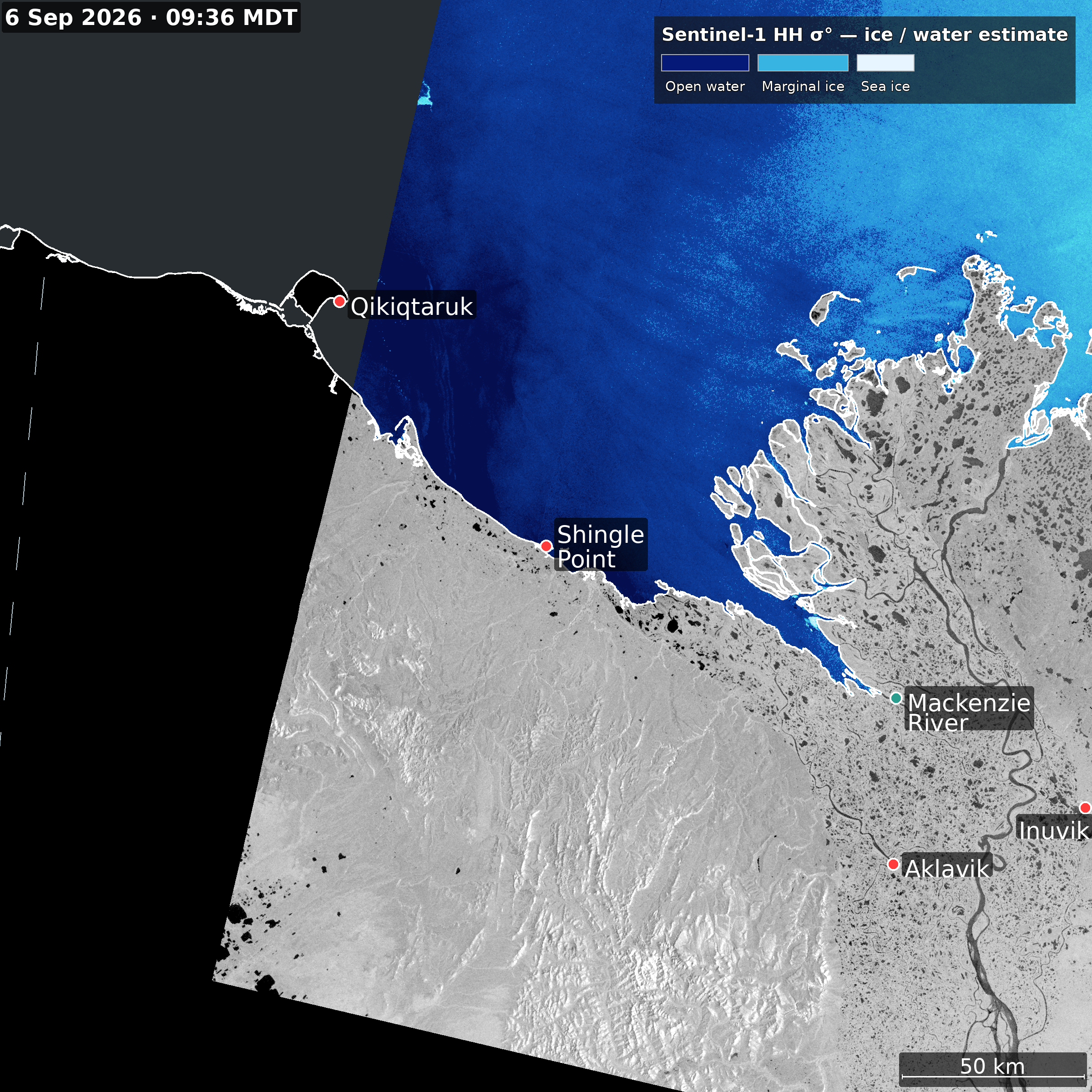 Sea ice 150 km